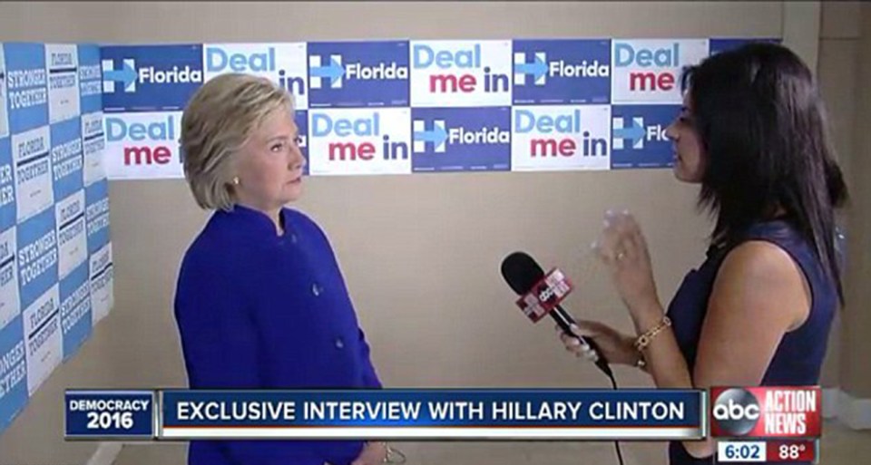  ABC anchor Sarina Fazan grilled Clinton on her health in Orlando