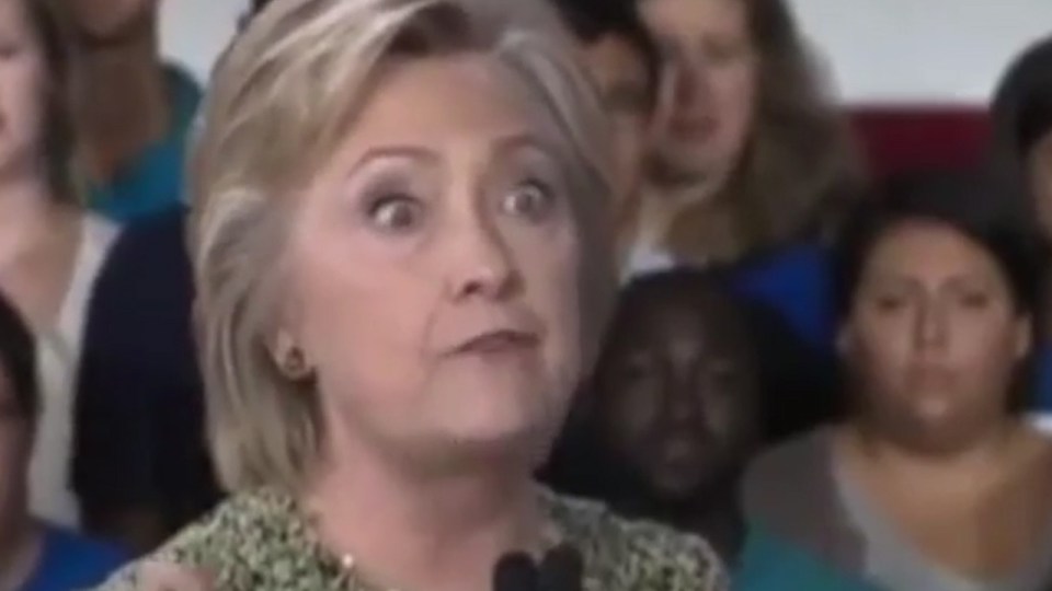  Clinton is described as looking 'cock-eyed' in the video