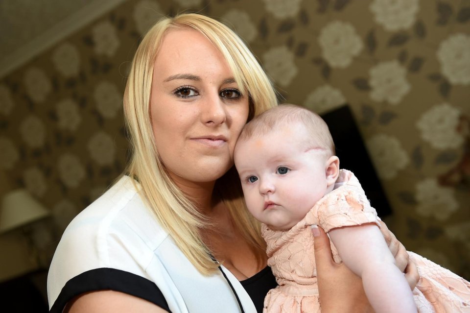 Emma Edwards' daughter Karmen has been left with a one-and-a-half-inch scar between her eye and ear as a result of the blunder which is now being probed by health chiefs