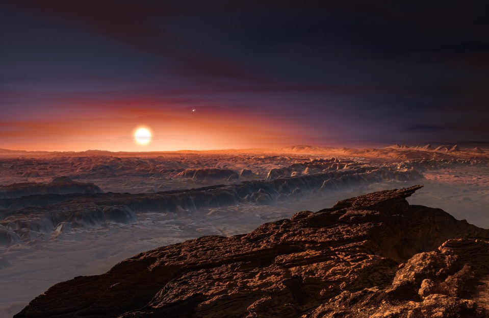  An artist's impression of Proxima B which is just four light-years away in the Alpha Centauri system