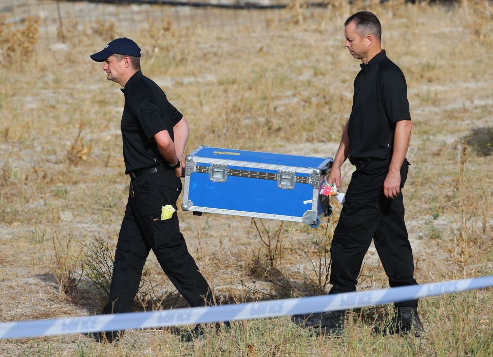  Equipment is carried at the scene in Kos, Greece as excavation work begins today