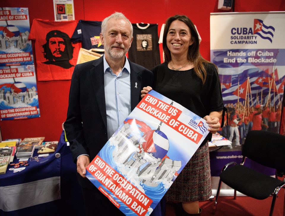  The campaigners grabbed Jeremy Corbyn as he toured the exhibition hall yesterday