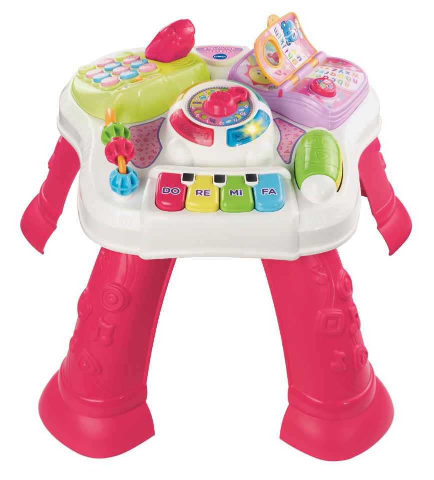  Press their buttons . . . Get a VTech Baby Play & Learn activity Table for half price at The Entertainer, now costing £24.99, see thetoyshop.com