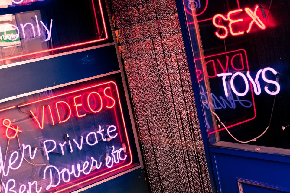 Soho has the largest number of sex venues, such as the shop pictured