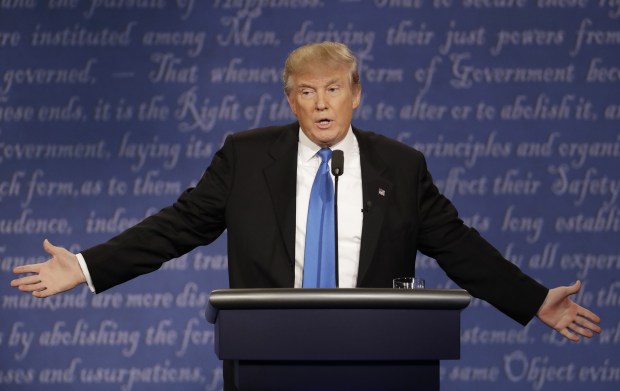 Donald Trump appeared to boast about having paid no federal tax during tonight’s bad-tempered TV debate with Hillary Clinton