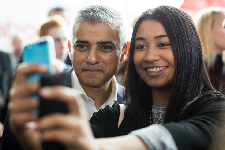  The Mayor of London poses for a selfie with a supporter earlier in the day and this is undoubtedly how he thought his party selfie experience was going to go