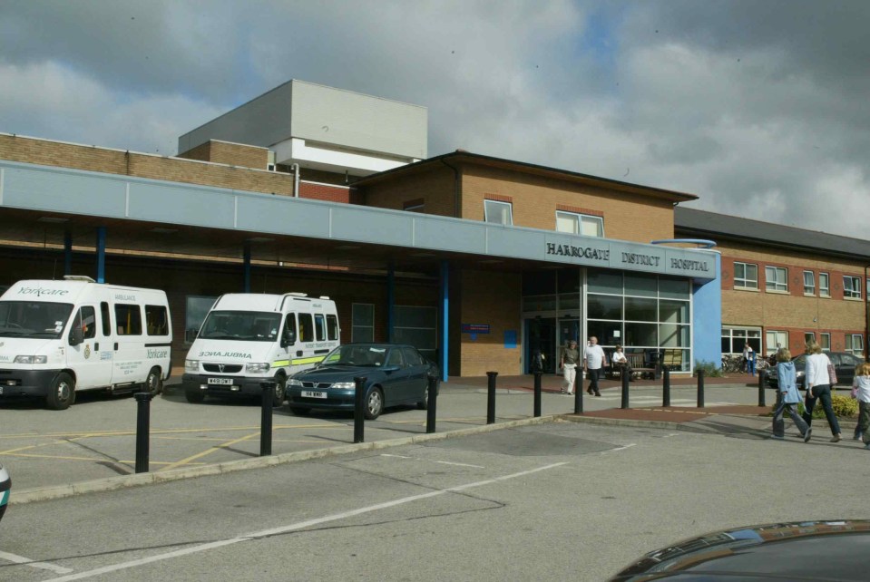 Harrogate District hospital where New Yorks Police took murder suspect Mark Hobson after his arrest for treatment on cuts and de