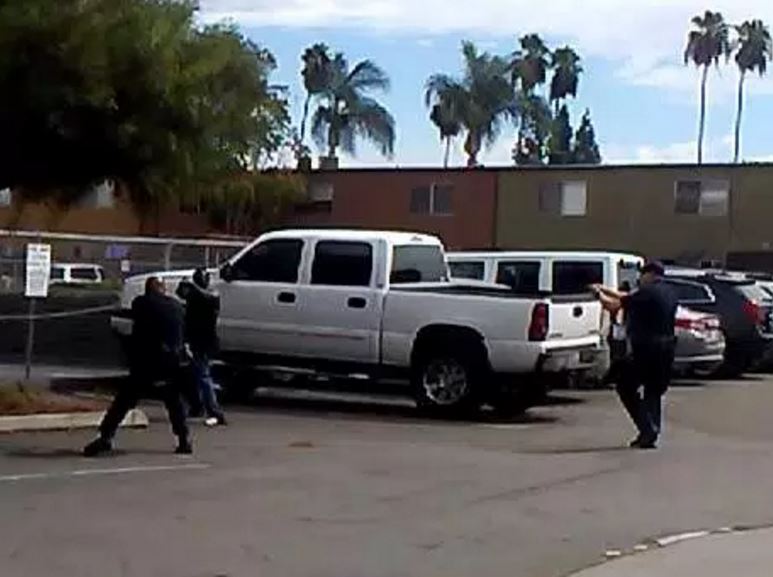 Dramatic images of the shooting in Cajon emerged on Wednesday morning