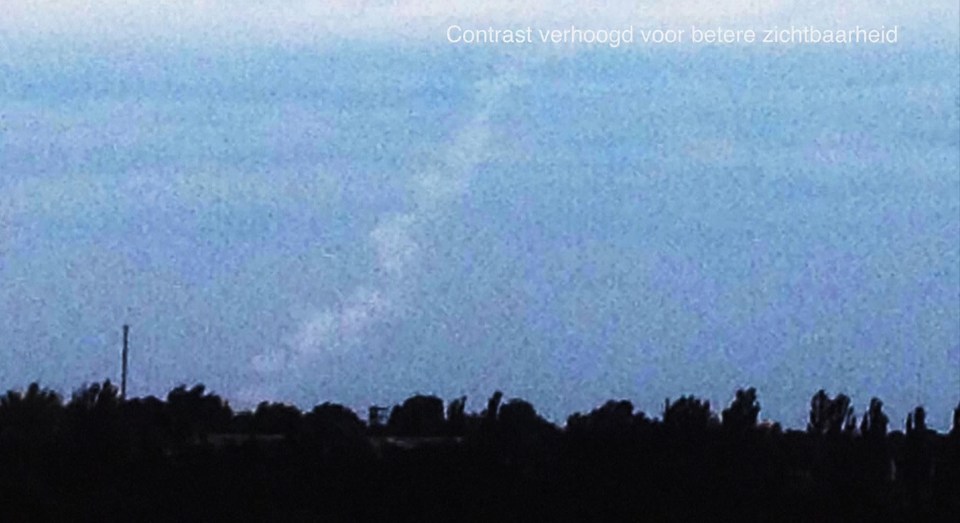  The trail of the missile can clearly be seen in this picture, now released by investigators