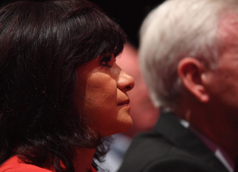  Jeremy Corbyn's wife Laura Alvarez listens intently as her husband outlines his plan to take on the Tories