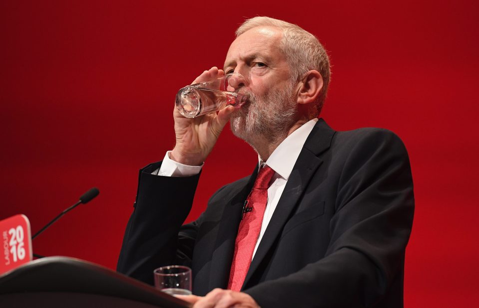  The Labour leader pauses to take a sip of water during his speech where he outlined why the party must listen to the concerns of the public about immigration