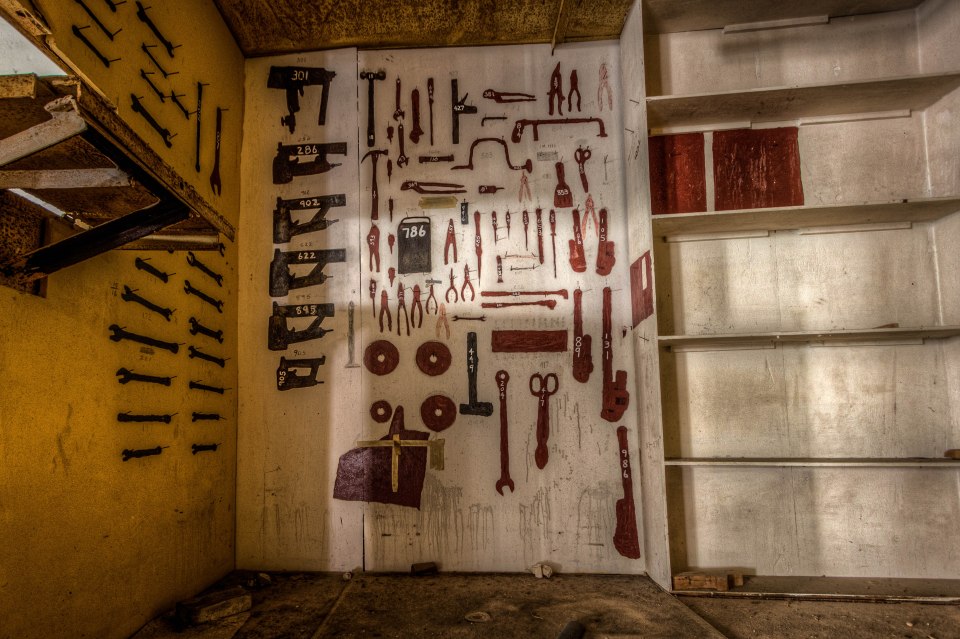  The inside of an abandoned tool room