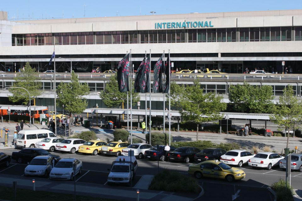 The man was arrested at Melbourne International Airport (pictured) after arriving from Los Angeles