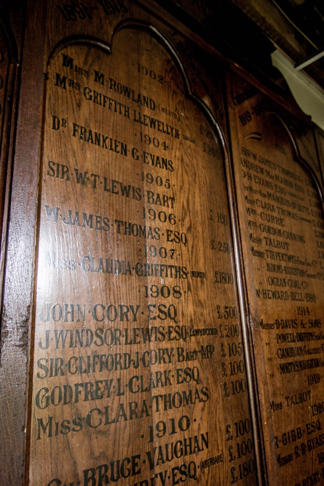 Honours boards adorn the walls of the abandoned hotel in the south Wales countryside