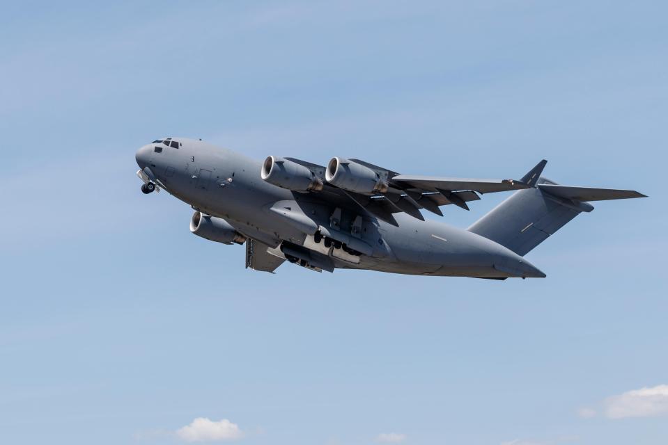  British C-17 Globemaster III heavy military transport planes will take part in exercise 'Invincible Shield'