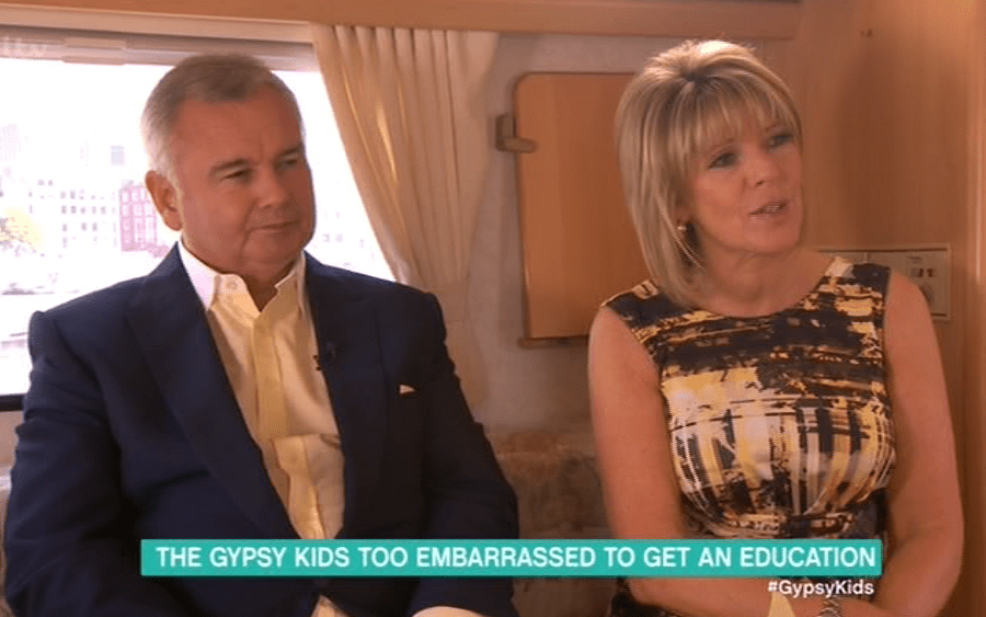 Presenters Eamonn Holmes and Ruth Langsford appeared to to blink an eye at his profanity