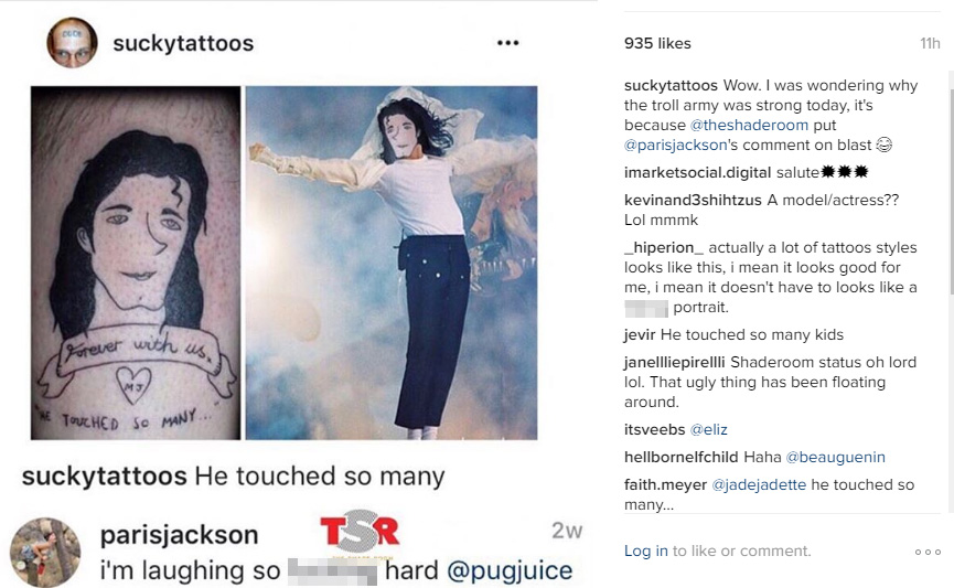  Paris was annoyed when people criticised her for laughing at bad tattoo of her father Michael