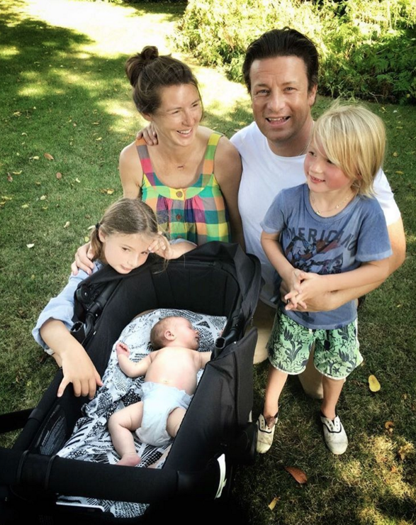  Jamie and wife Jools recently introduced River to their big happy family