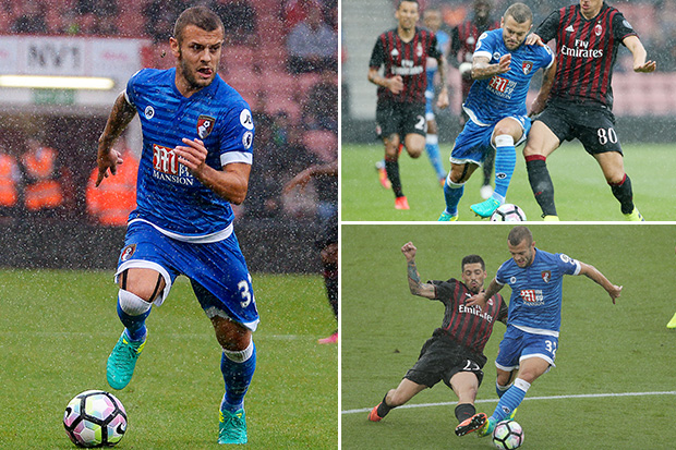 Jack Wilshere begins his Bournemouth career against AC Milan at the Vitality Stadium