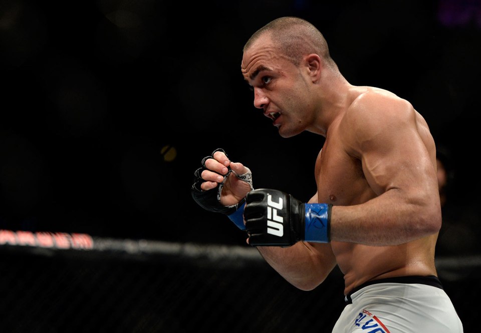 Eddie Alvarez circles Anthony Pettis in their lightweight bout during the UFC Fight Night event inside TD Garden on January 17, 2016 in Boston, Massachusetts