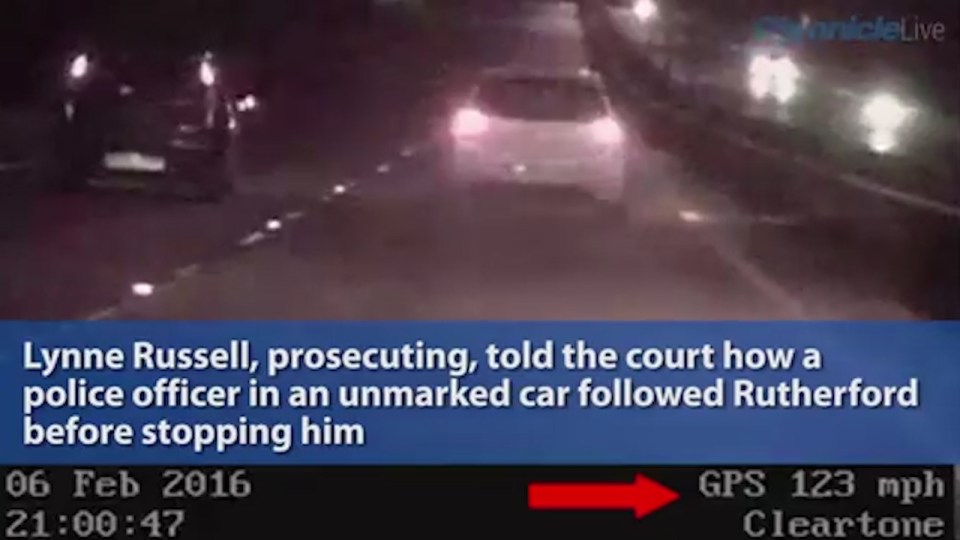 He was tailed by a cop in an unmarked police car who saw him speeding