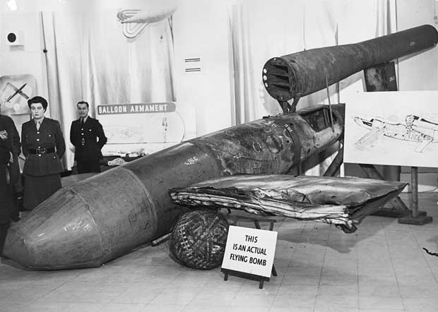  A V1 rocket, known as a Doodlebug. In 1944 they brought the terror of the Blitz back to London and the south-east.