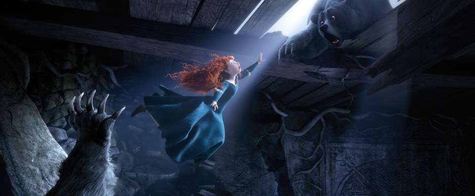  Merida takes on Mor'du in Brave