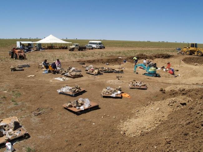 The dinosaur dig site in Winton where the bones have been painstakingly unearthed 