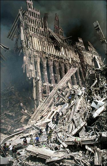  The apocalyptic destruction of the World Trade Centre in lower Manhattan after the attacks on Sept 11, 2001.