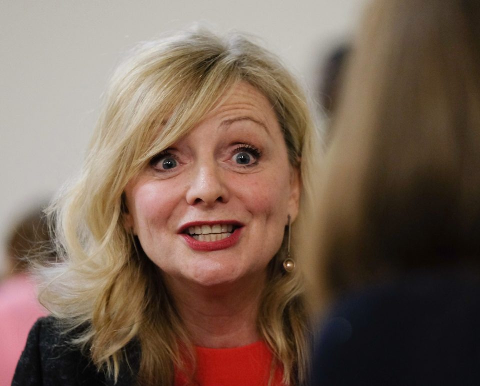  Labour's Tracy Brabin gives a media interview after being declared winner of the Batley and Spen by-election