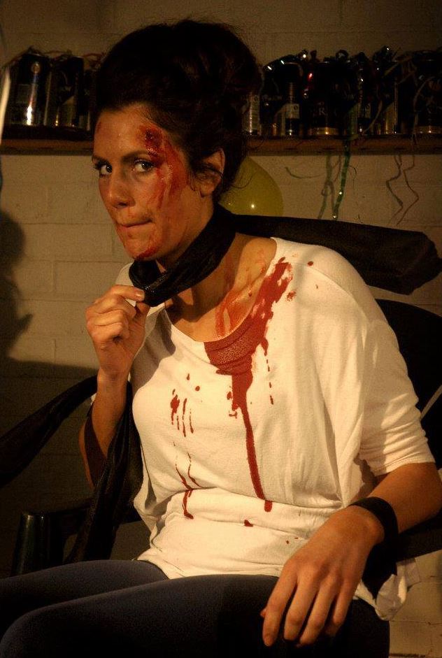  Jessica is tied up and beaten in the cheap horror flick