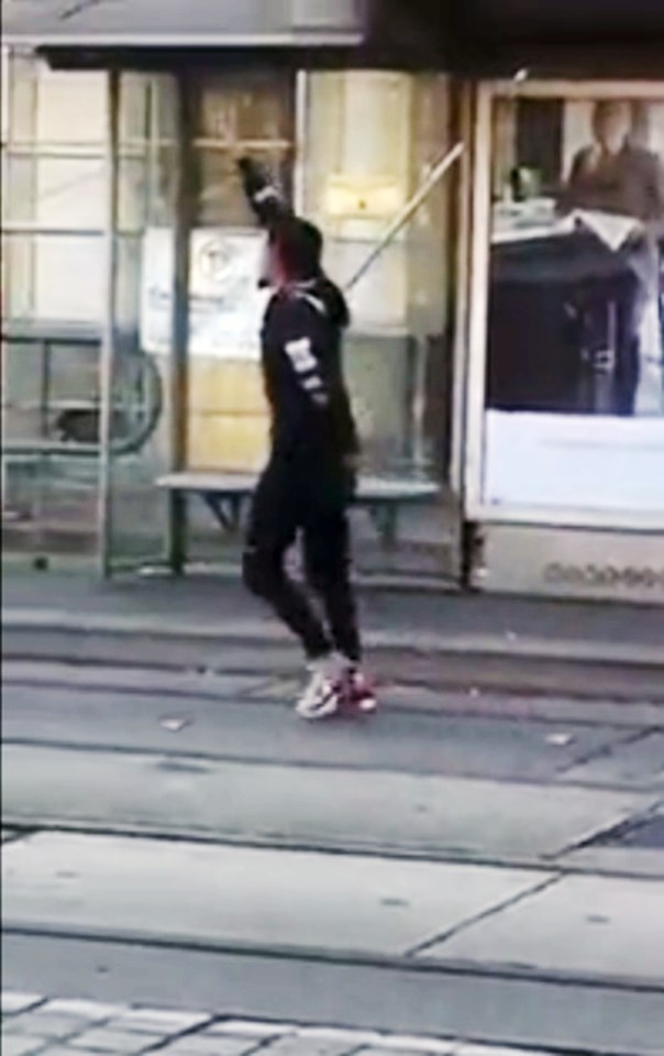  The man frightened bystanders by yelling out "Allah" before as he went berserk in the streets