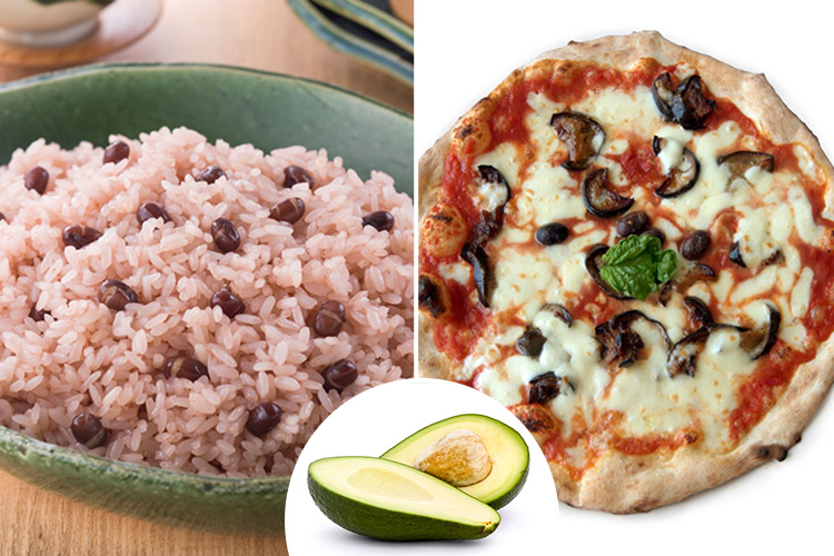 Rice, avocado and vegan cheese are all on the vegan menu