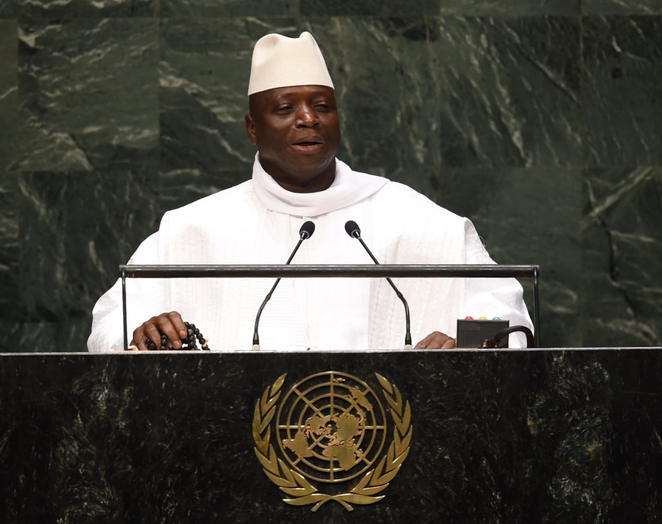 President of Gambia Al Hadji Yahya Jammeh addresses the 69th session of the United Nations General Assembly September 25, 2014 at the United Nations in New York. AFP PHOTO/Don Emmert (Photo credit should read DON EMMERT/AFP/Getty Images)