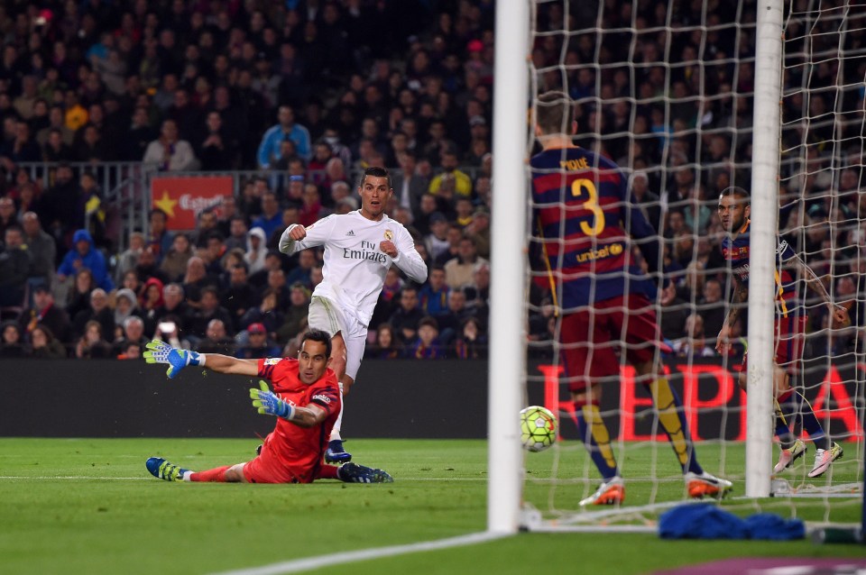  Cristiano Ronaldo celebrates scoring a late winner in this fixture last season