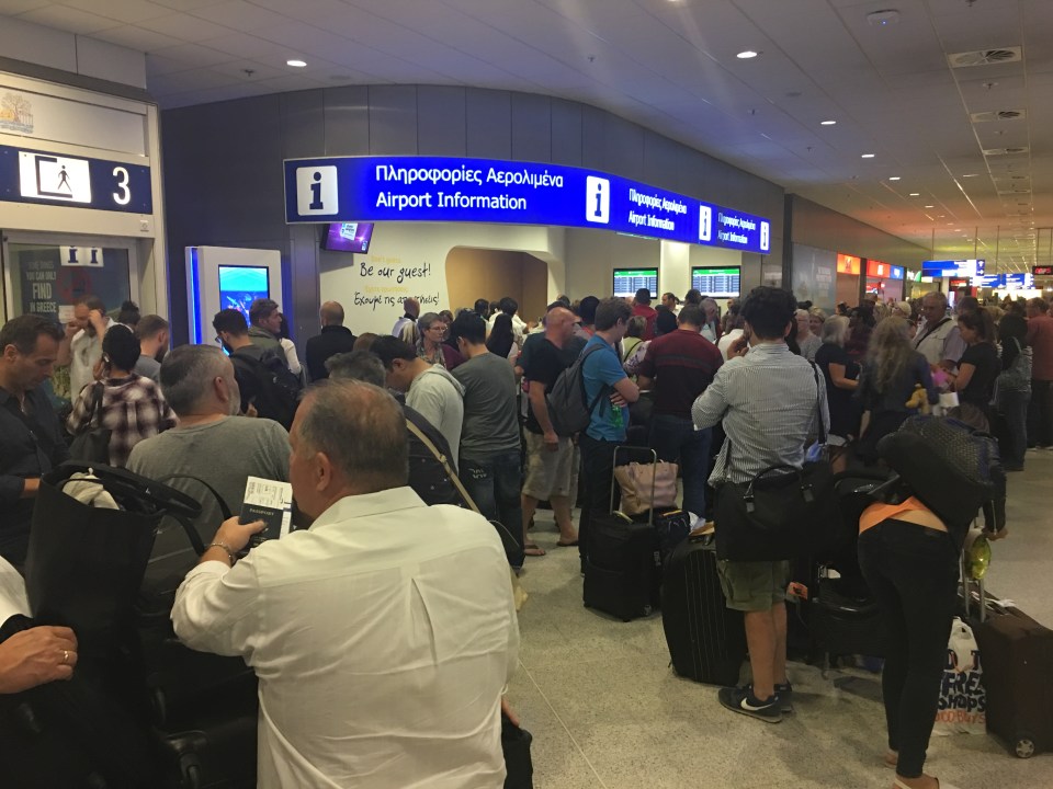  Crowds were forced to wait hours on the tarmac before being left to stand around waiting for information while waiting to fly to London