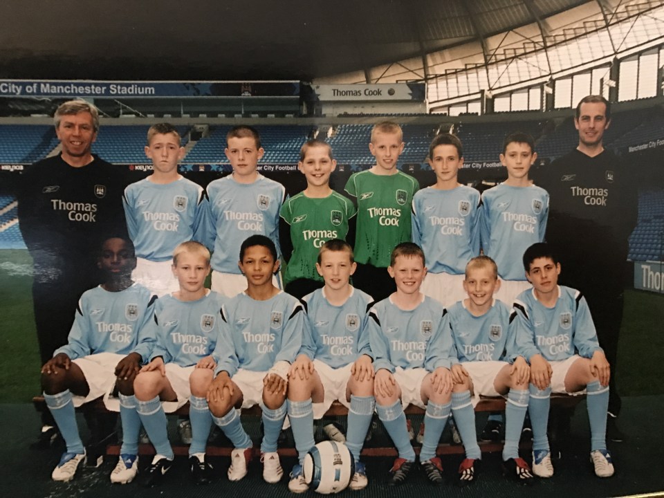 Boxer Marcus Morrison, with professional footballer Harry Bunn behind, Telford footballer Micah Evans bottom left, and Karlslunds professional Lawrie Bell back row, third right