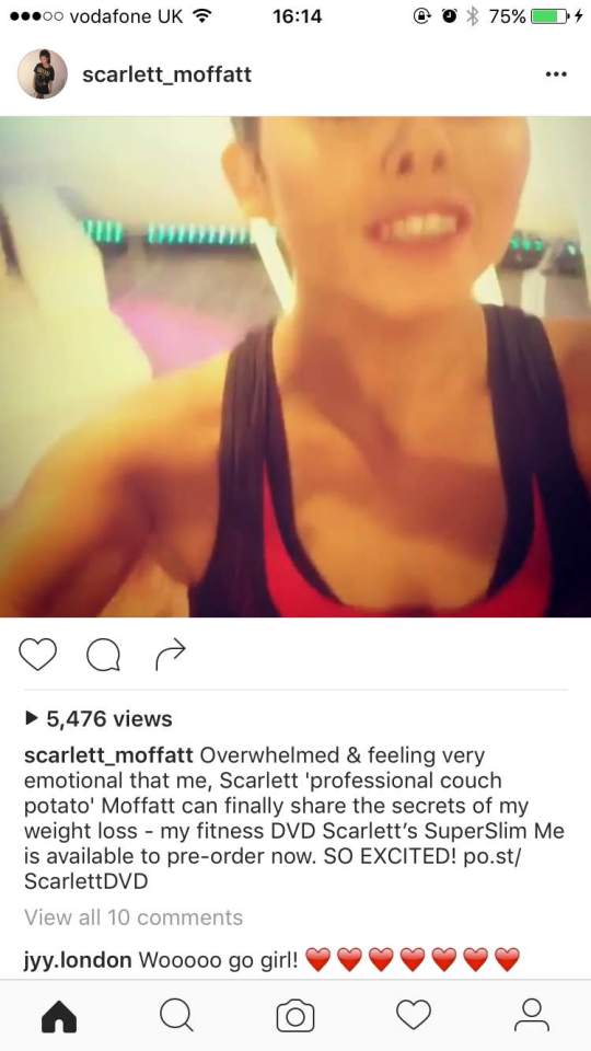  Scarlett Moffatt Instagram weightloss DVD