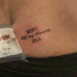  Newcastle fan has preemptive tattoo on his backside after 6-0 win over Preston