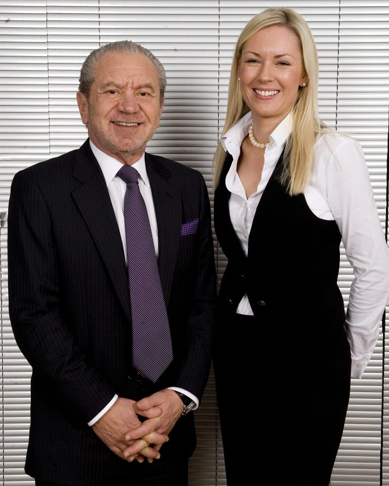  Stella English celebrates her win with Lord Sugar in 2010