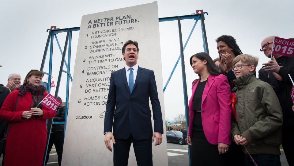  The former Labour leader revealed the eight-foot slab in a car park in Hastings a week before the General Election