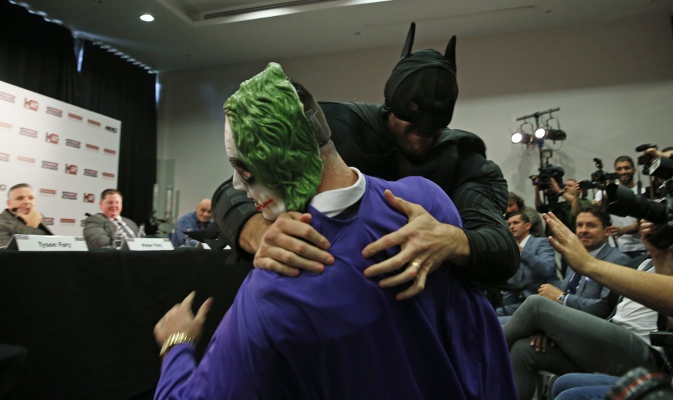 Fury turned up to one of his press conferences in a Batman costume