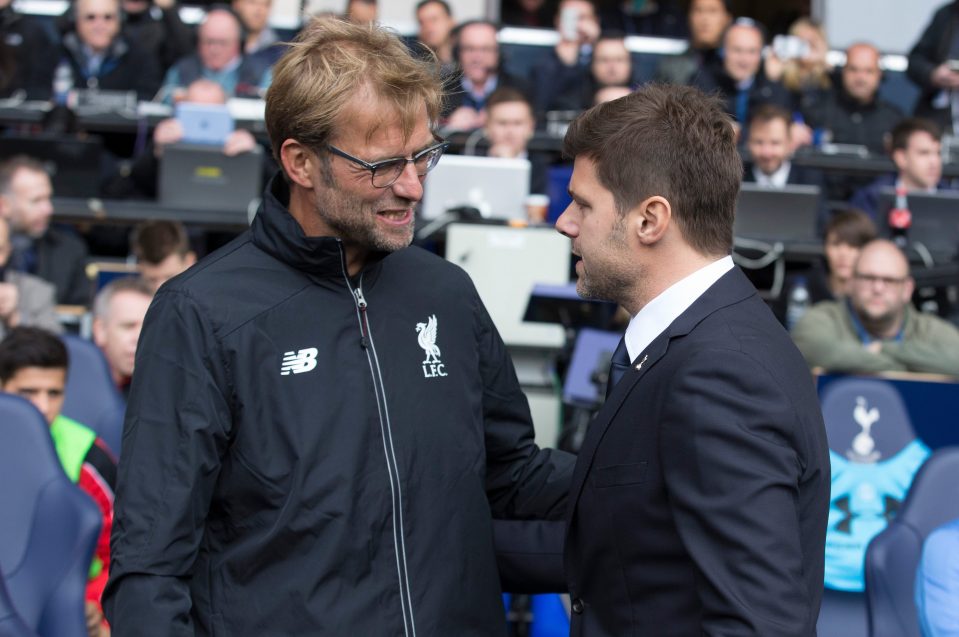  Mauricio Pochettino and Jurgen Klopp's sides meet at Anfield on Tuesday