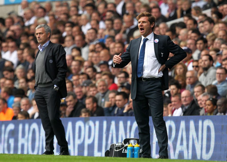 Then-Spurs manager Andre Villas-Boas taken on the Chelsea of Jose Mourinho in September 2013