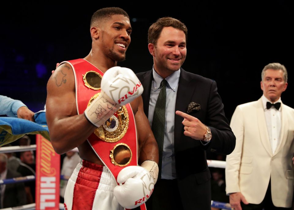  Anthony Joshua's promoter Eddie Hearn said the deal for the fight is there