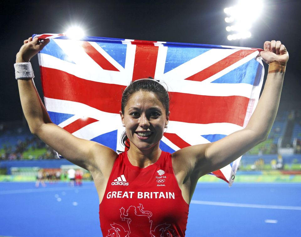 Hockey ace Sam Quek celebrates winning Olympic gold with Team GB in Rio