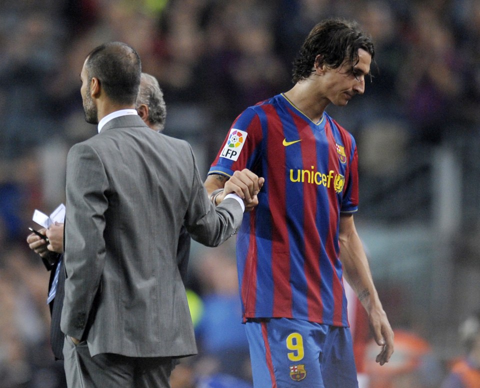 Guardiola famously fell out with Zlatan Ibrahimovic at Barcelona