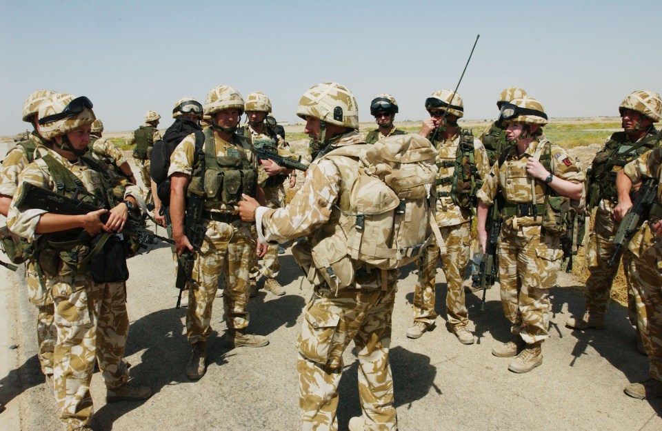  British Army soldiers are being sent in wearing gas masks