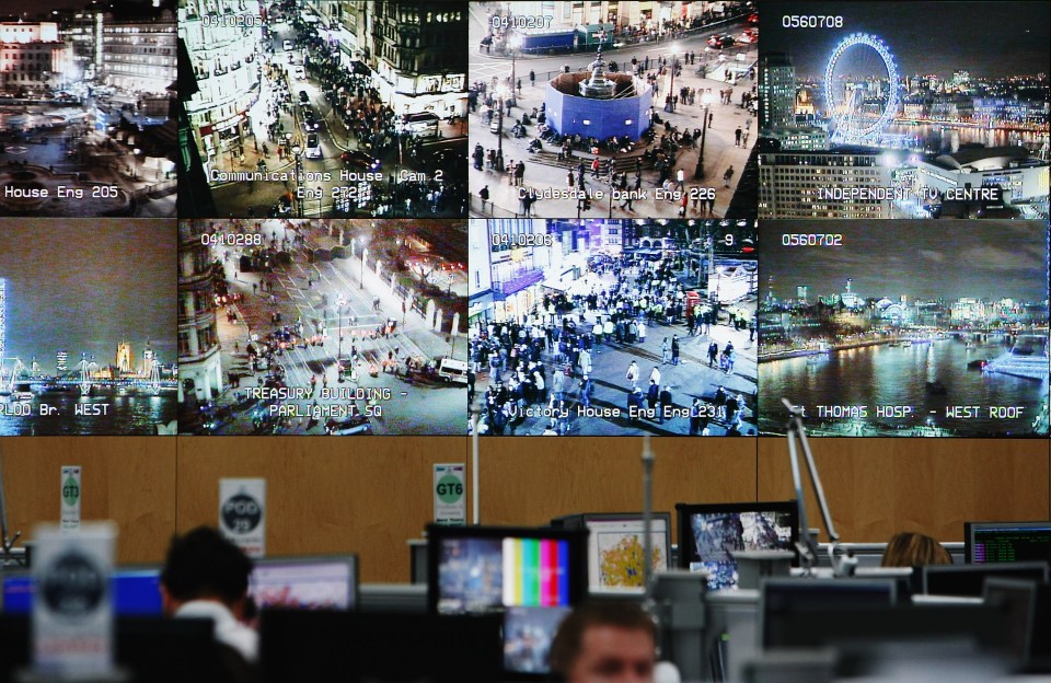  All-seeing . . . Met police control room overseeing London CCTV cameras