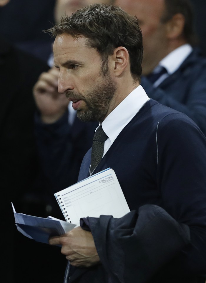 Gareth Southgate at Goodison Park as he makes plans for his first games in charge 